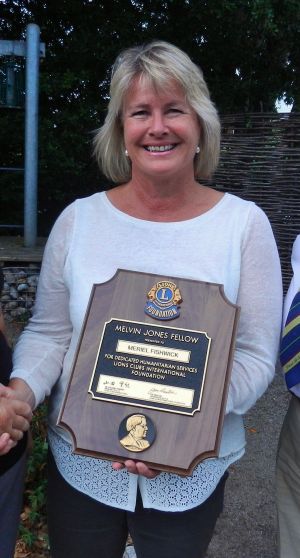 Meriel Fishwick C E O of Force charity,receiving M.J.F. award